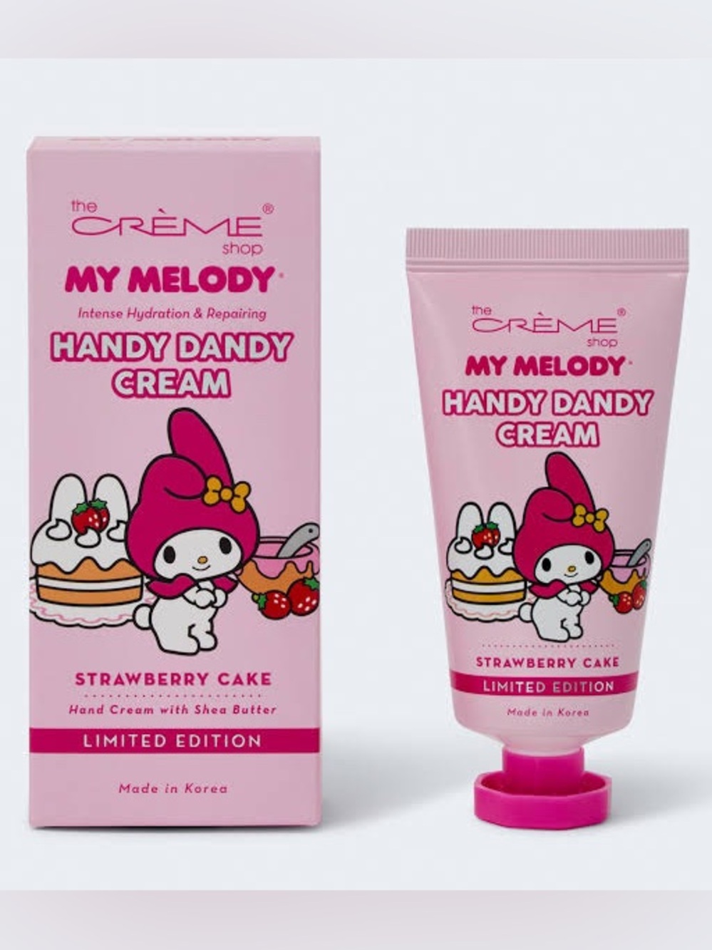 the Crème shop My Melody Handy Dandy Cream Strawberry Cake Pink & Red